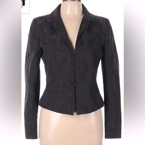 MaxMara Retro Black Floral Embroidered Blazer